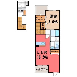 氏家駅 徒歩44分 2階の物件間取画像